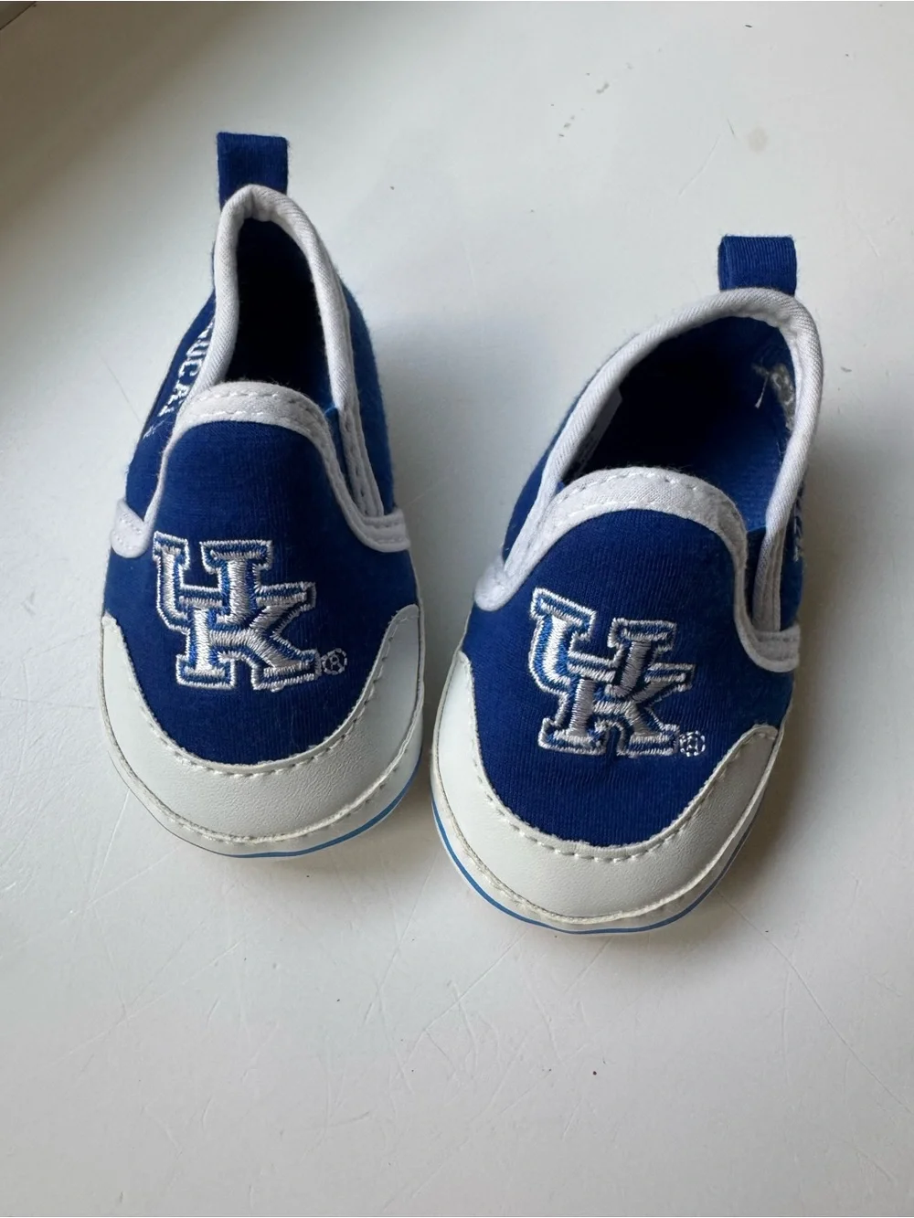 University Blue Kids Slip-On Shoes with Team Logo